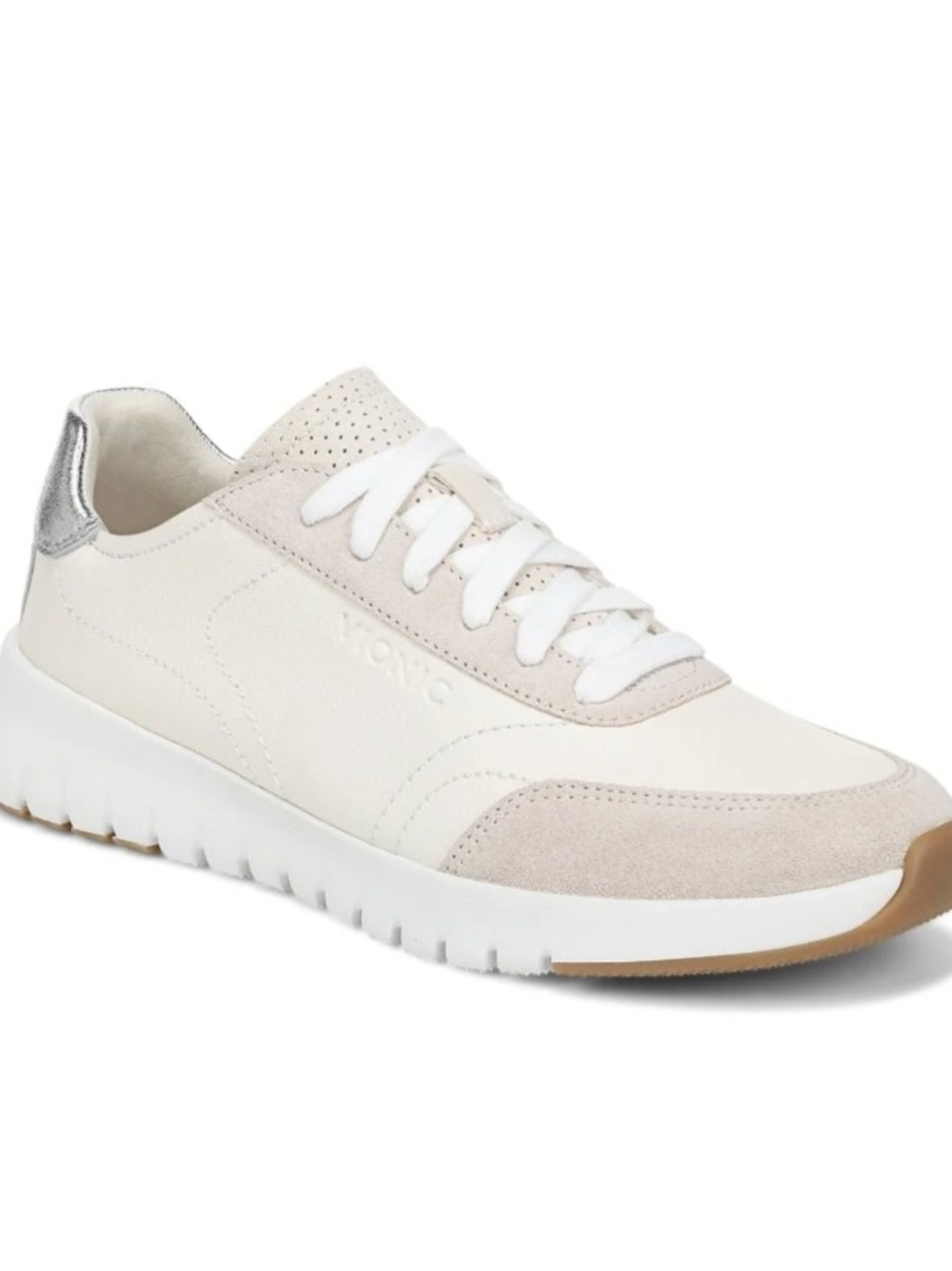 Vionic Women's Uptown Cream  Metallic-Accent Sneaker